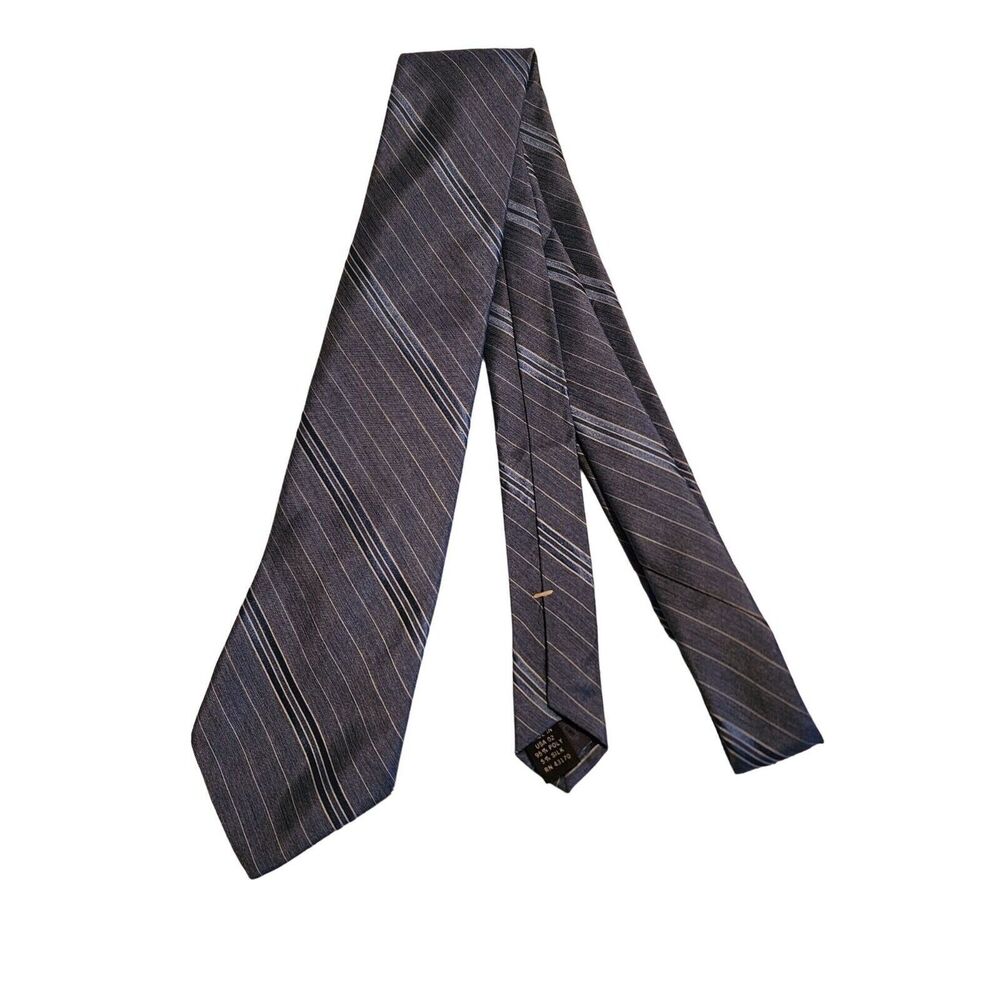 #6807 Surrey Blue Gray Striped Vintage Necktie